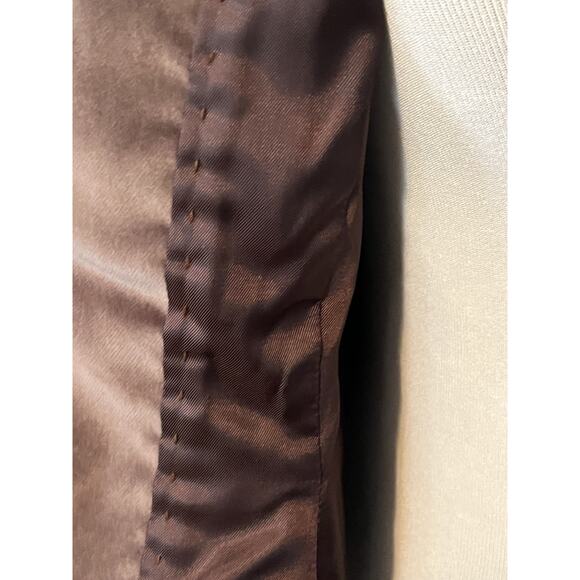 NORMAN AMBROSE Vintage Velvet Jacket •S•Brown Jeweled Blazer Brown Peplum Fitted - Picture 10 of 14